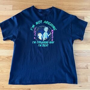 Rick and Morty Navy Graphic Tee - "I'm Not Arguing"